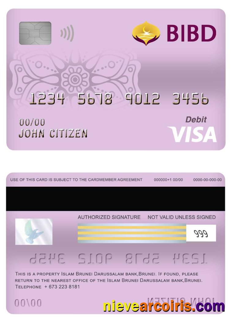 Brunei Bank Islam Brunei Darussalam Bank Visa Debit Card Preview