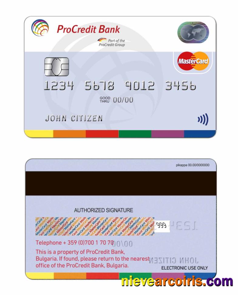 Bulgaria ProCredit Bank Mastercard Sample