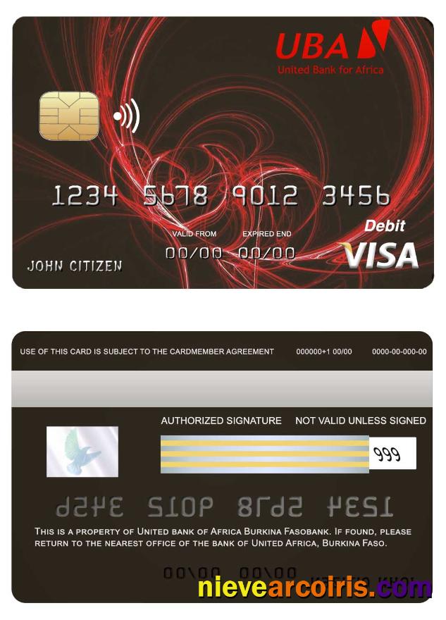 Burkina Faso United Bank Africa Visa Card Photolook