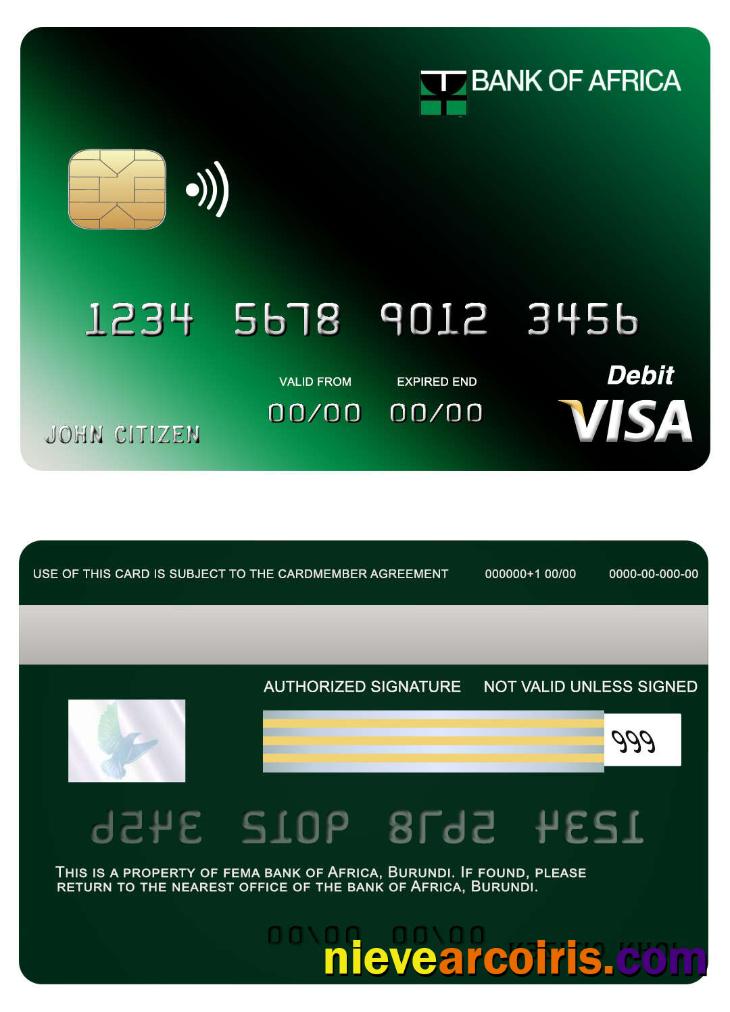 Burundi Africa Bank Visa Card Photolook