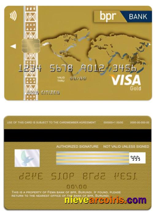 Burundi BPR Bank Visa Gold Credit Card Preview