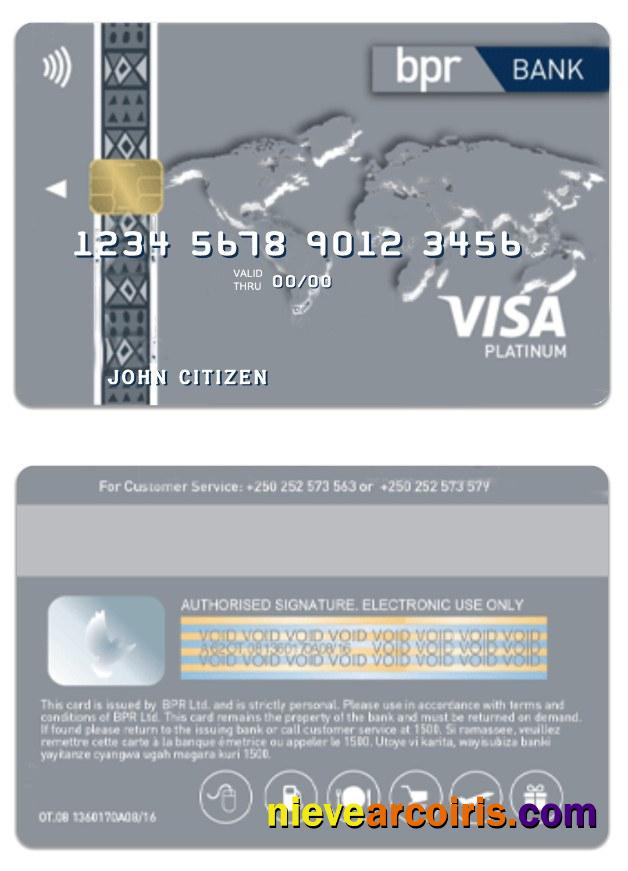 Burundi BPR Bank Visa Platinum Credit Card Sample