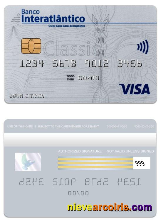 Cabo Verde Banco Interatiantico Bank Visa Classic Card Photolook
