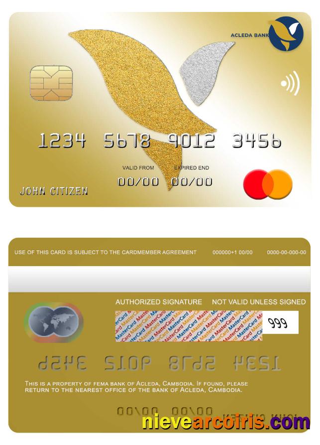 Cambodia Acleda Bank Mastercard Photolook