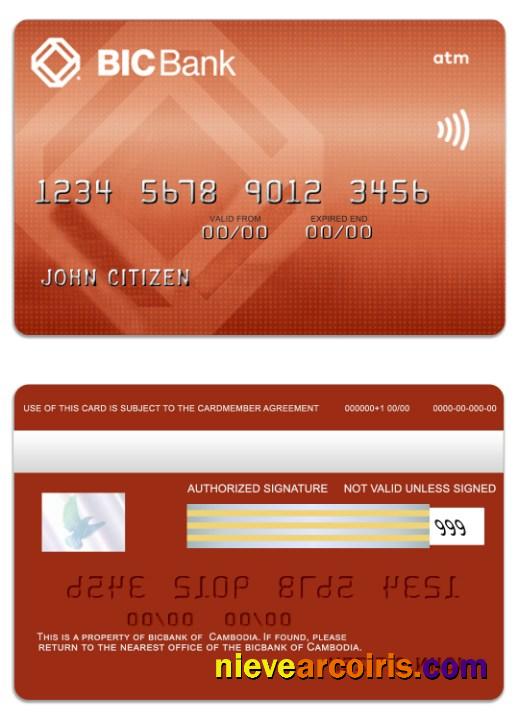 Cambodia BICBank ATM Card Preview