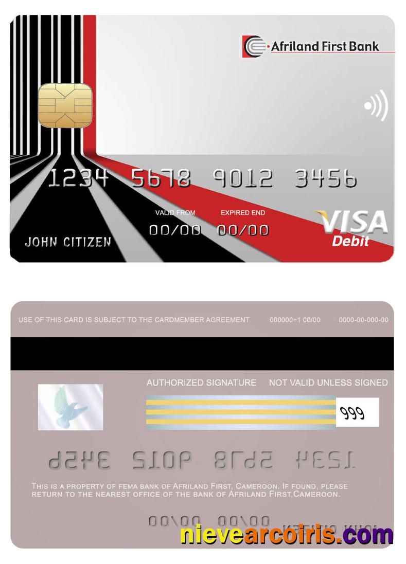 Cameroon Afriland First Bank Visa Card Sample