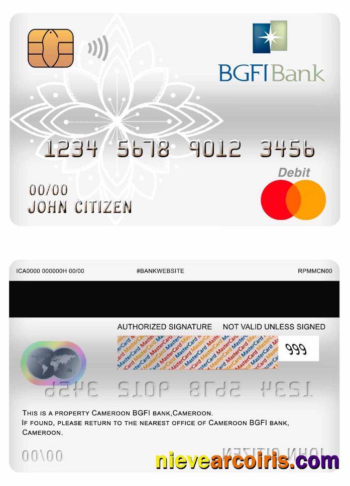 Cameroon BGFI Bank Master Debit Card Photolook