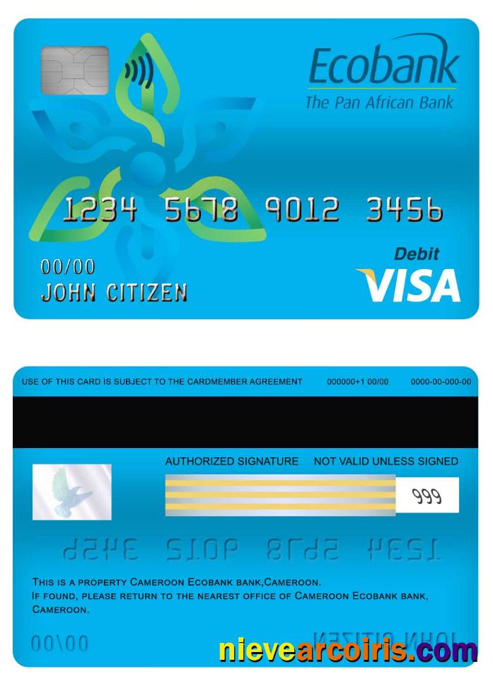 Cameroon Ecobank Bank Visa Debit Card Photolook