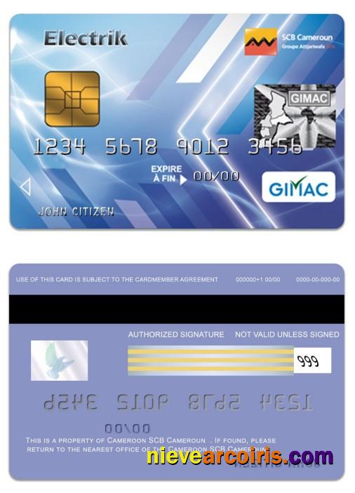 Cameroon SCB Bank Gimac Electrik Card Template