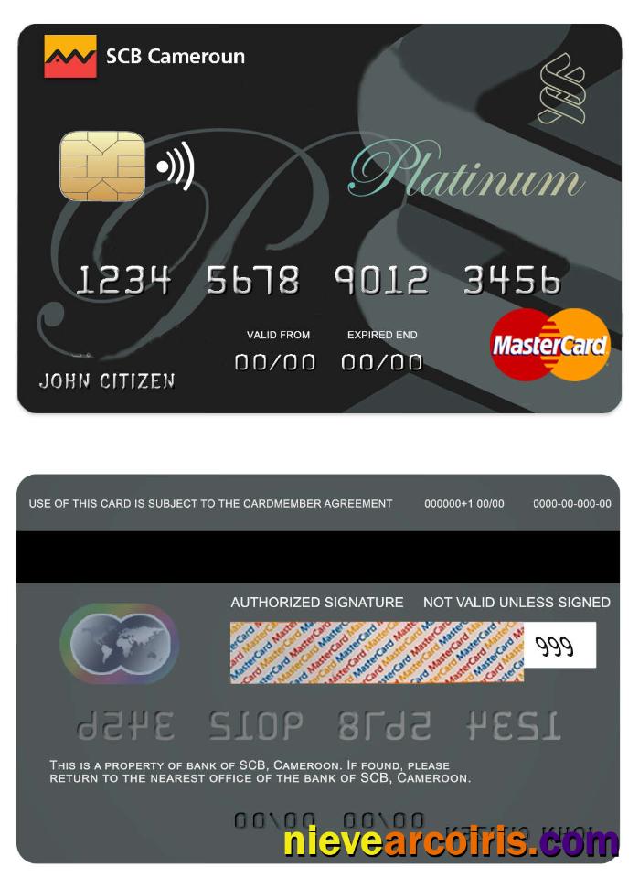 Cameroon SCB Bank Mastercard Sample