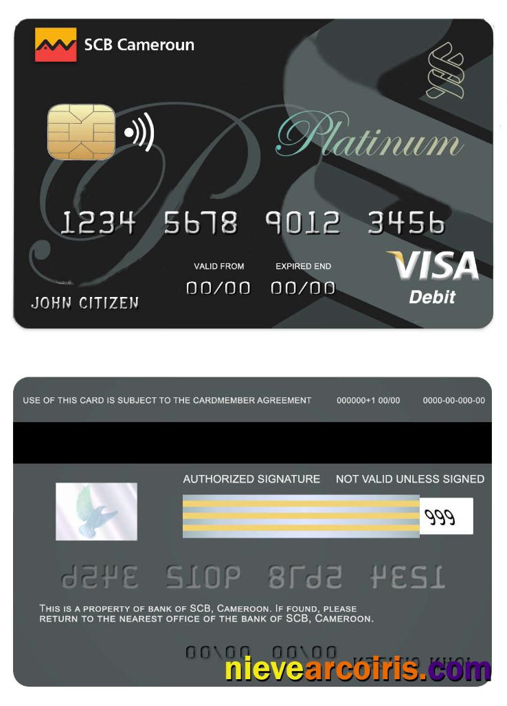 Cameroon SCB Bank Visa Card Sample