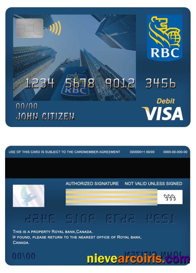 Canada Royal Bank Visa Debit Card Photolook