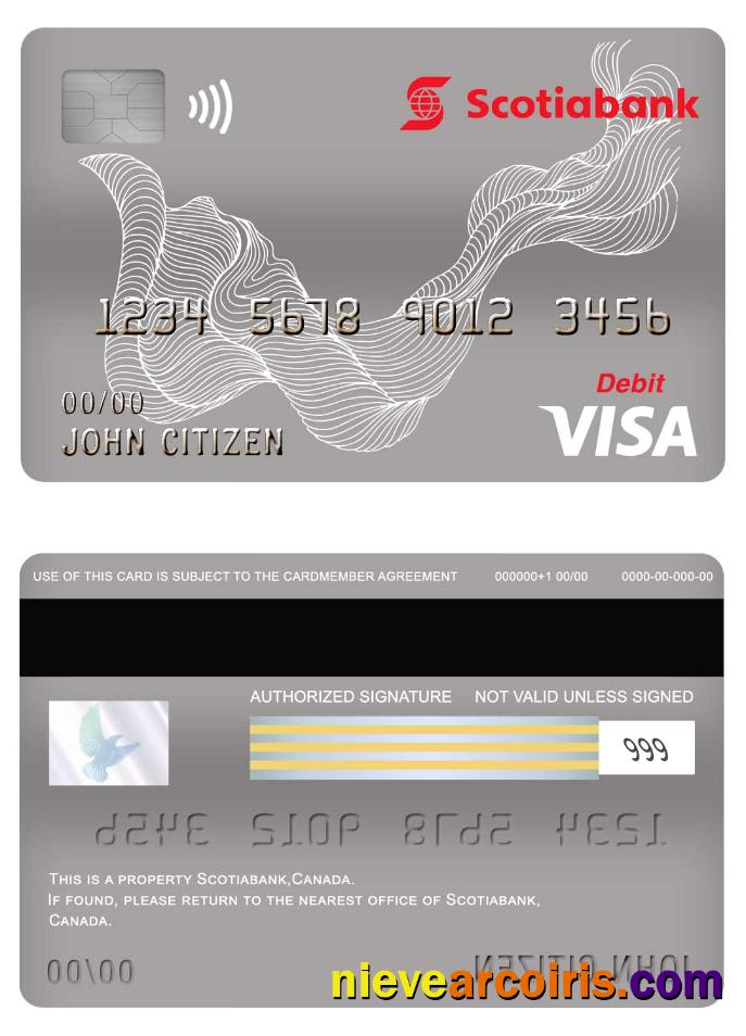 Canada Scotiabank Visa Debit Card Photolook