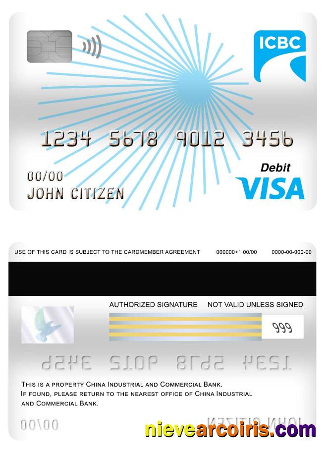 China Industrial And Commercial Bank Visa Debit Card Preview