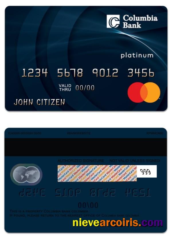 Colombia Columbia Bank Mastercard Platinum Photolook