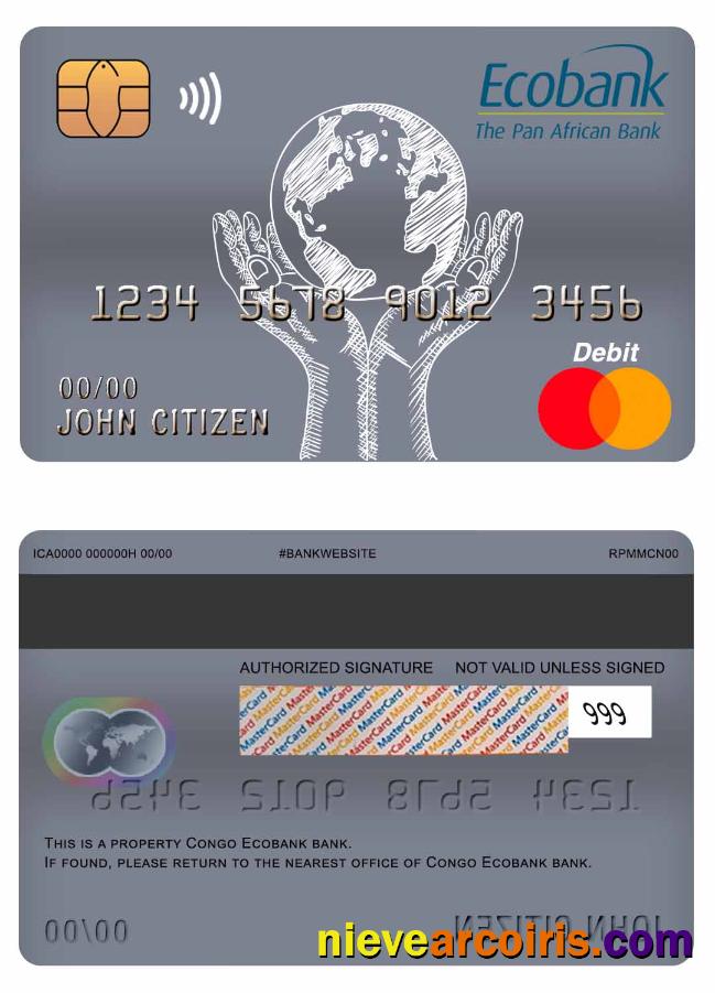 Congo Ecobank Bank Master Debit Card Preview