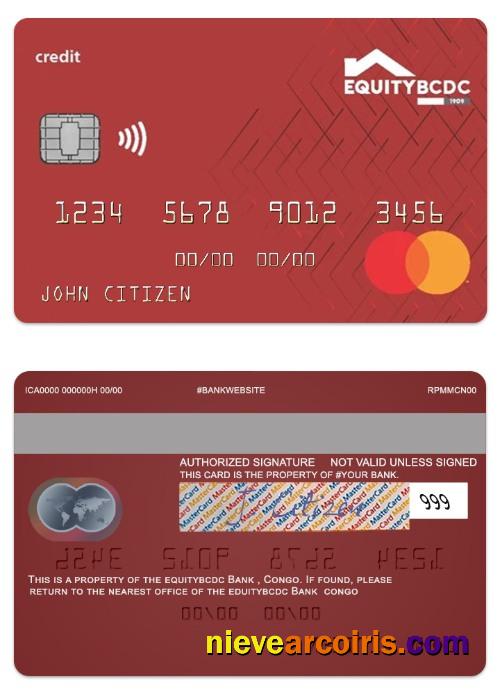 Congo EquityBCDC Bank Credit Mastercard Sample
