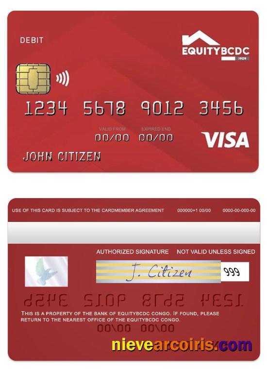 Congo EquityBCDC Bank Visa Classic Debit Card Sample