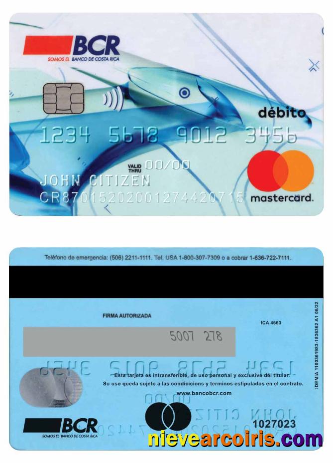 Costa Rica BCR Bank Mastercard Preview