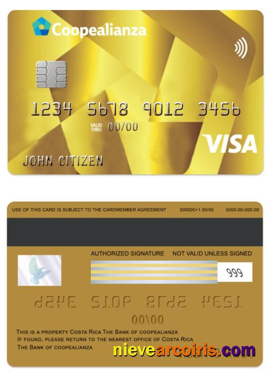 Costa Rica Coopealianza Visa Gold Card Preview