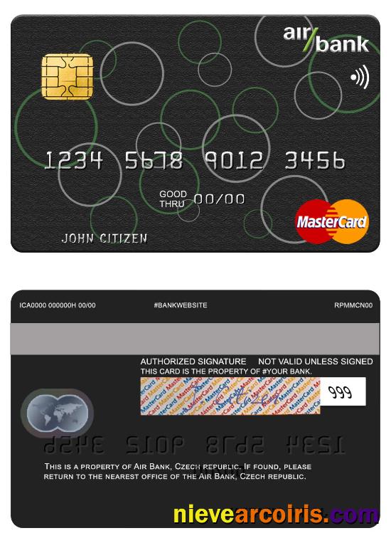 Czech Air Bank Mastercard Template