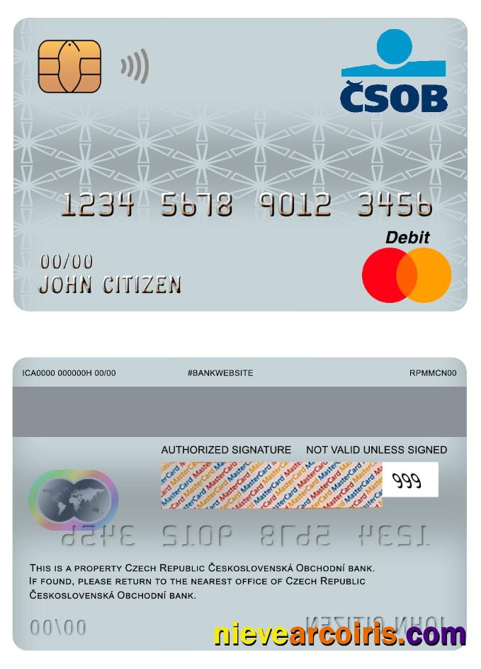 Czech Republic Ceskoslovenská Obchodní Bank Visa Debit Card Preview