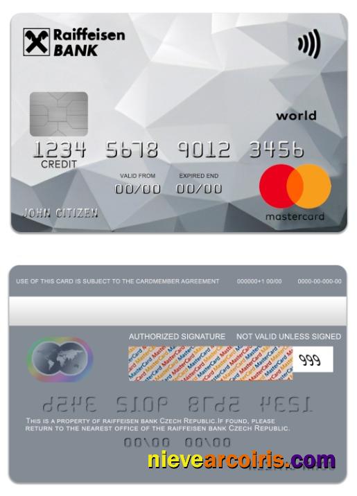 Czech Republic Raiffeisen Bank World Credit Mastercard Preview