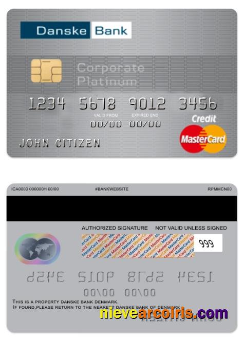 Denmark Danskebank Credit Corporate Platinum Mastercard Photolook