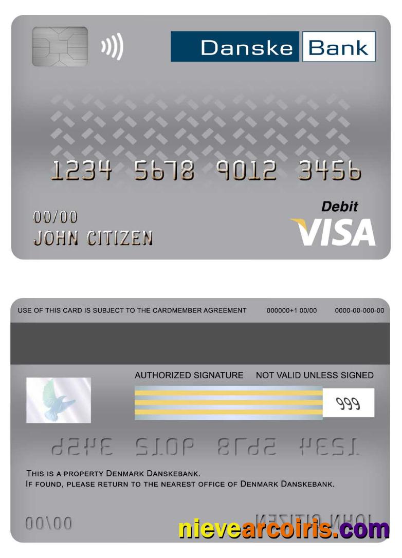 Denmark Danskebank Visa Debit Card Photolook