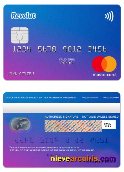 Denmark Revolut Bank Standart Mastercard Template