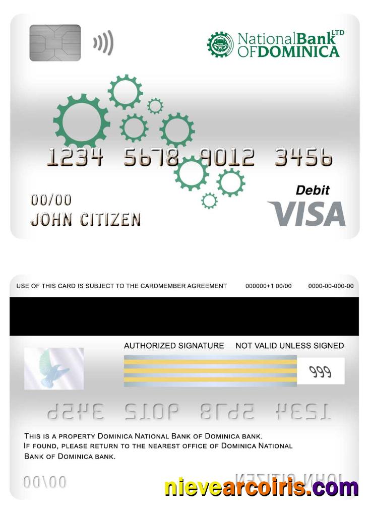 Dominica National Bank Of Dominica Bank Visa Debit Card Photolook
