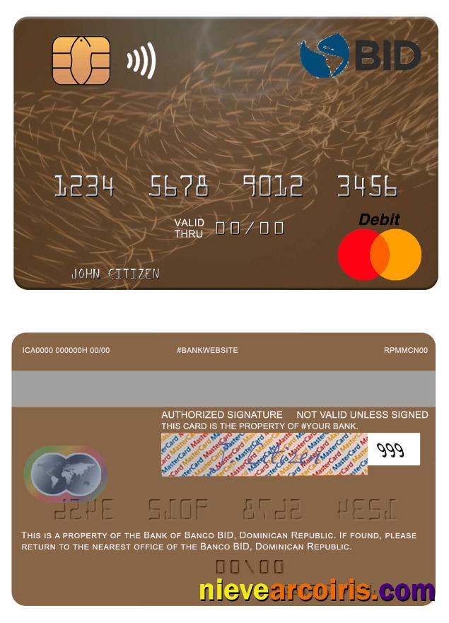Dominican Republic Banco BID Mastercard Sample