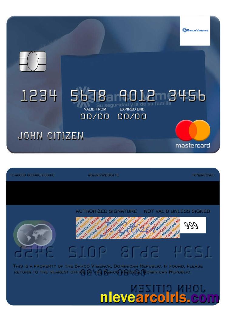 Dominican Republic Banco Vimecan Mastercard Sample