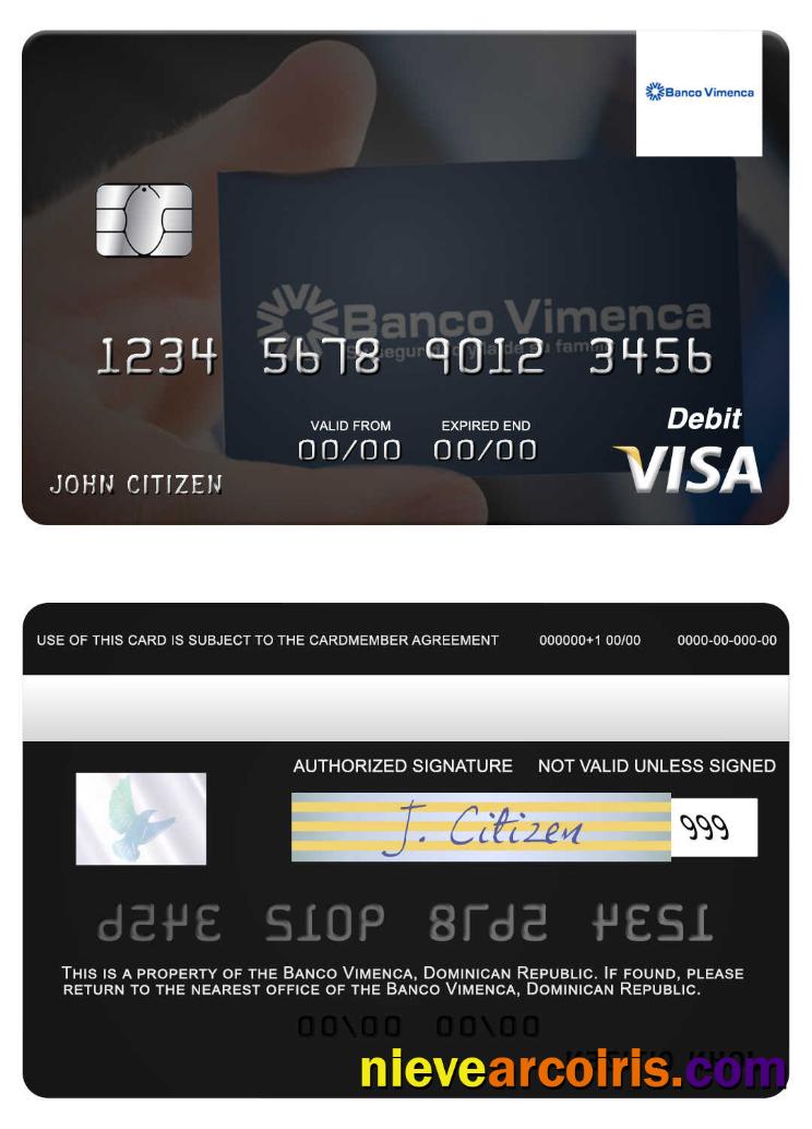 Dominican Republic Banco Vimecan Visa Debit Card Photolook