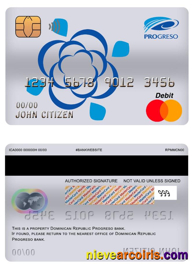 Dominican Republic Progreso Bank Master Debit Card Preview