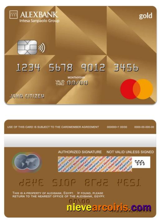 Egypt Alexbank Gold Mastercard Photolook