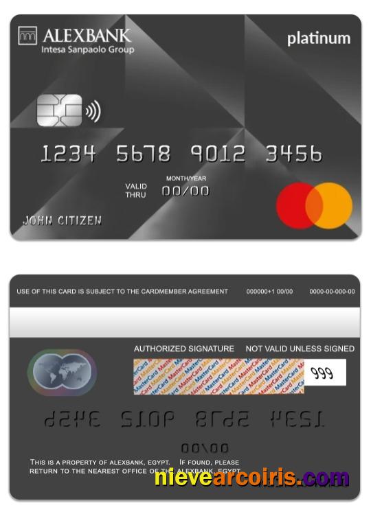 Egypt Alexbank Platinum Mastercard Photolook