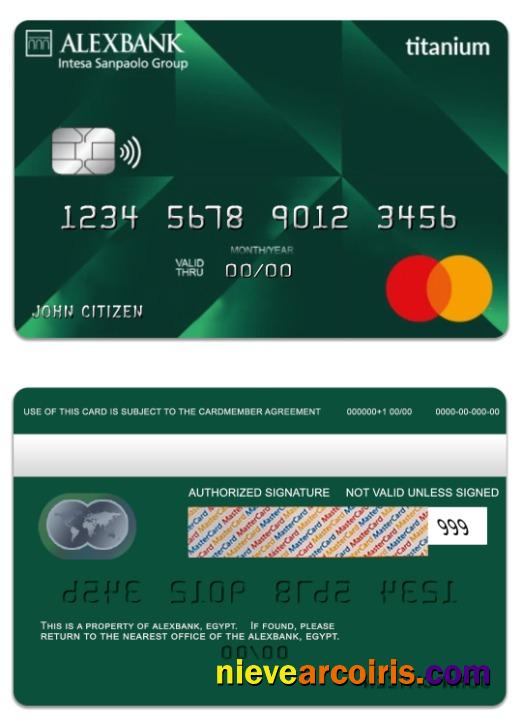 Egypt Alexbank Titanium Mastercard Template