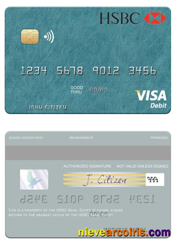 Egypt HSBC Bank Visa Debit Card Preview