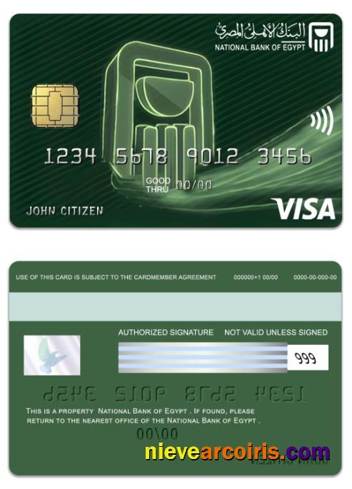 Egypt National Bank Of Egypt Visa Classic Card Photolook