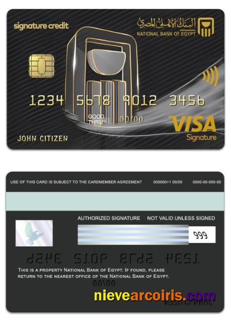 Egypt National Bank Of Egypt Visa Signature Card Preview