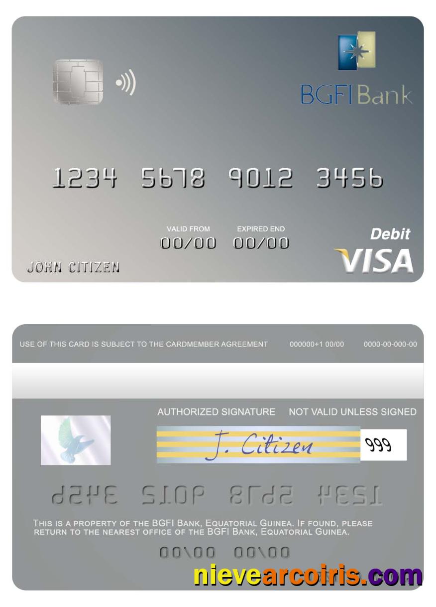 Equatorial Guinea BGFI Bank Visa Debit Card Photolook