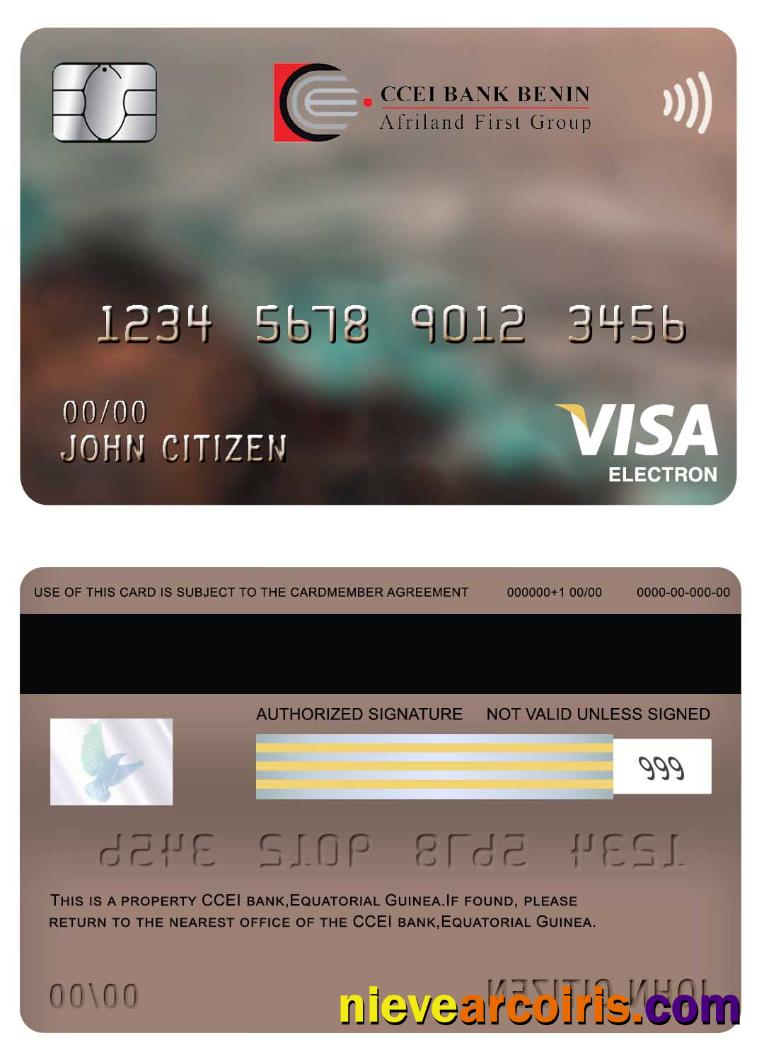 Equatorial Guinea CCEI Bank Visa Electron Card Sample