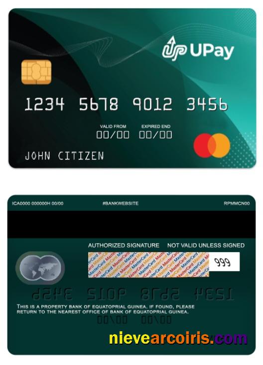 Equatorial Guinea UPay Card Template
