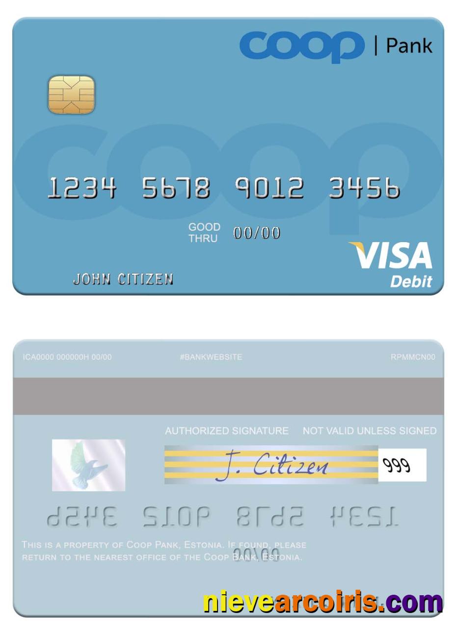 Estonia Coop Pank Visa Debit Card Photolook