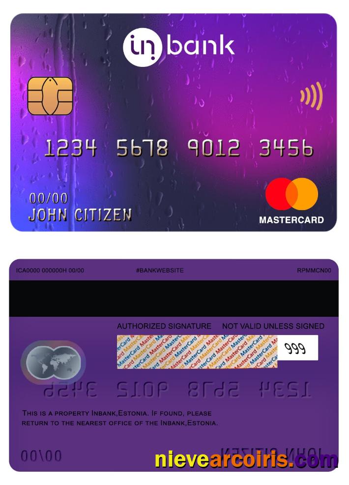 Estonia Inbank Mastercard Sample