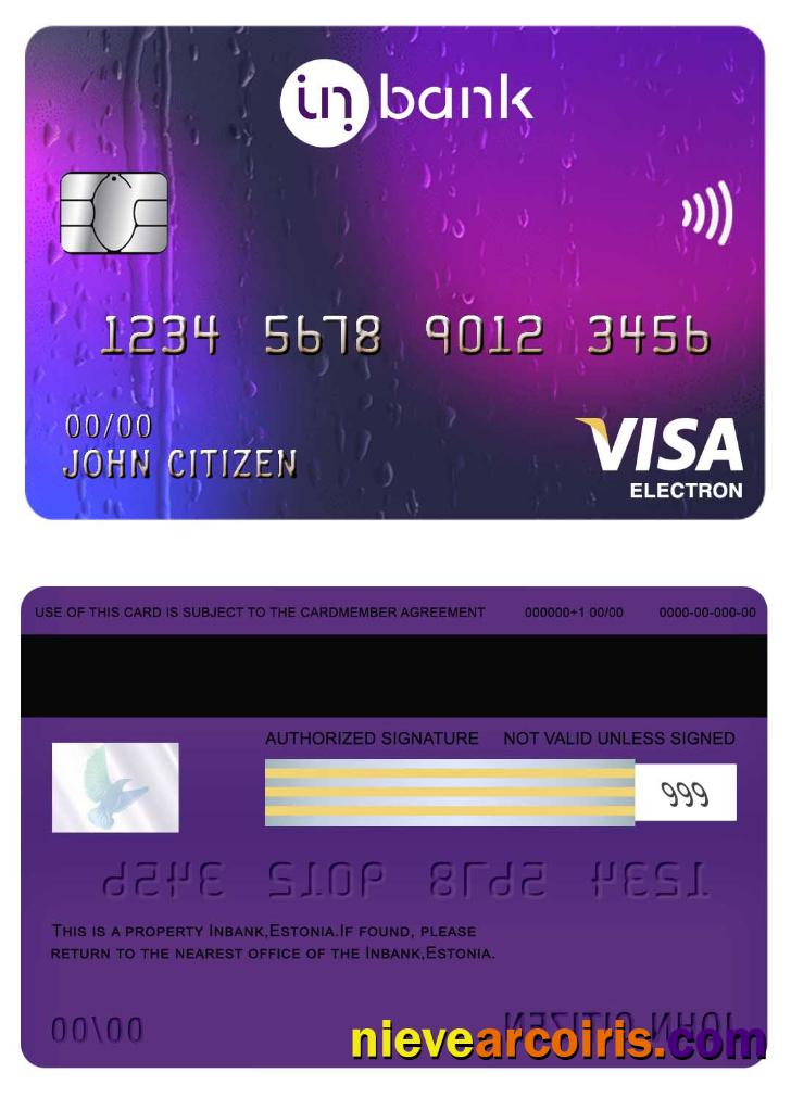 Estonia Inbank Visa Electron Card Preview