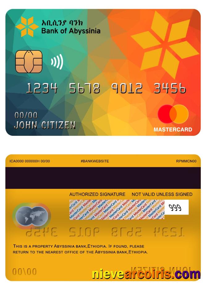 Ethiopia Abyssinia Bank Mastercard Preview