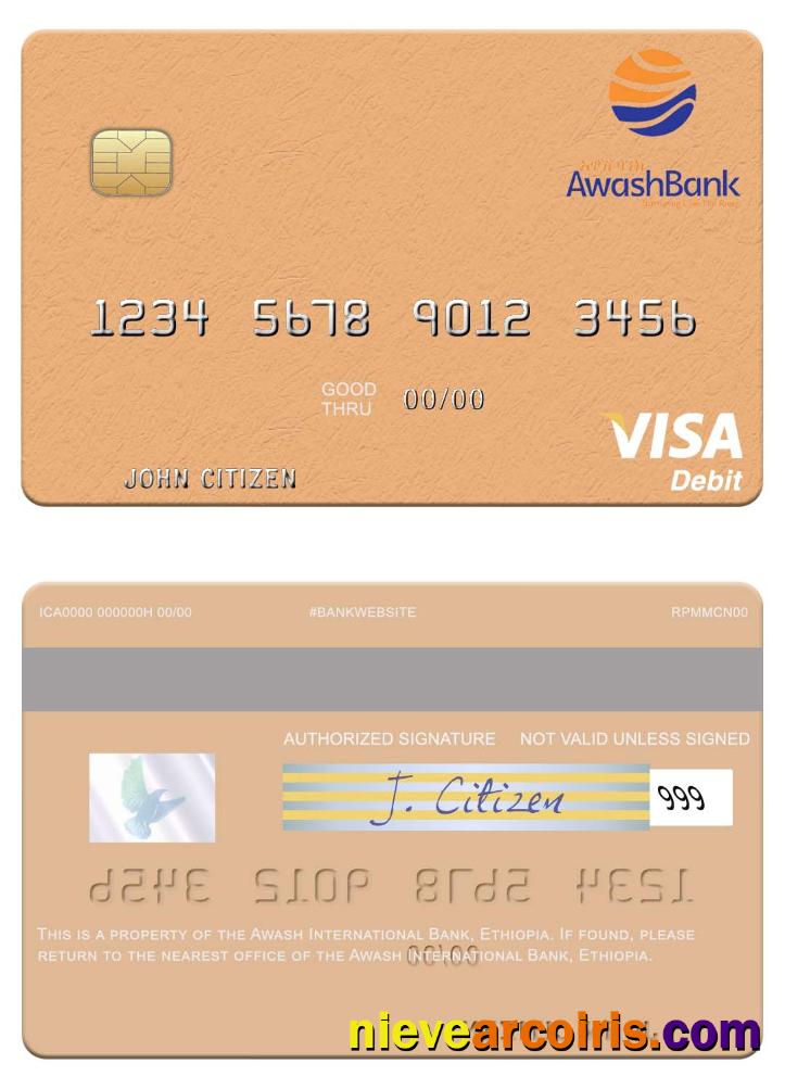 Ethiopia Awash International Bank Visa Debit Card Preview