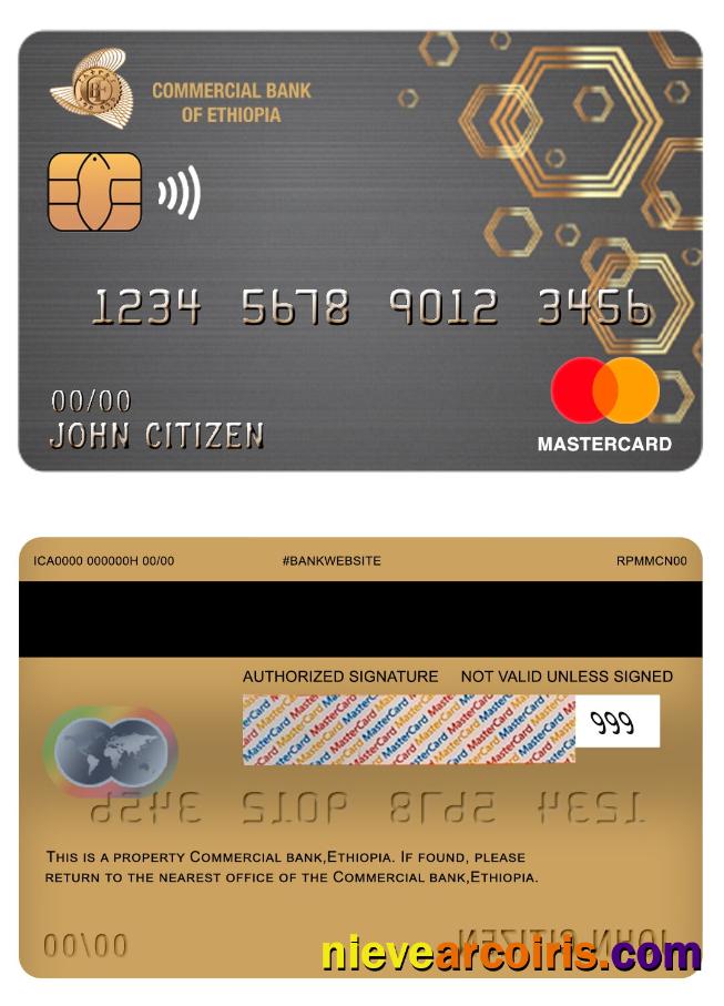 Ethiopia Commercial Bank Mastercard Template
